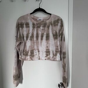 Tie-Dye Long Sleeve Crop Top